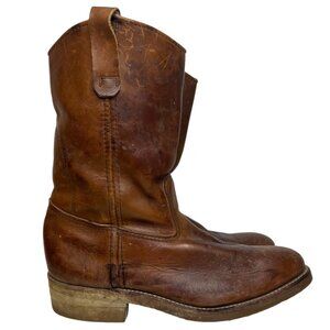 Vintage 391 RED WING SHOES 8.5 EE Steel Toe Work Boots Wide Width Vertical Tag